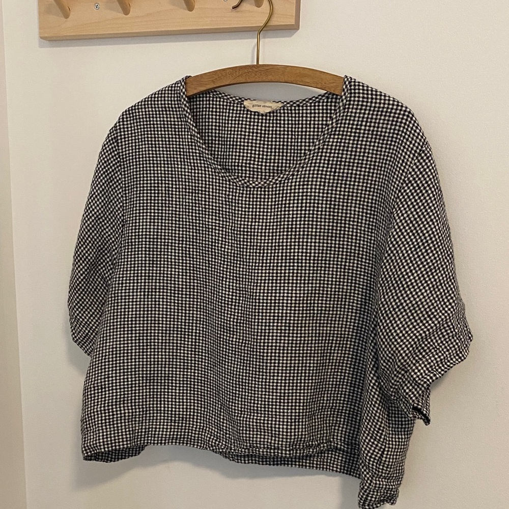 Gillian Stevens Black and White Gingham Women's Blouse
